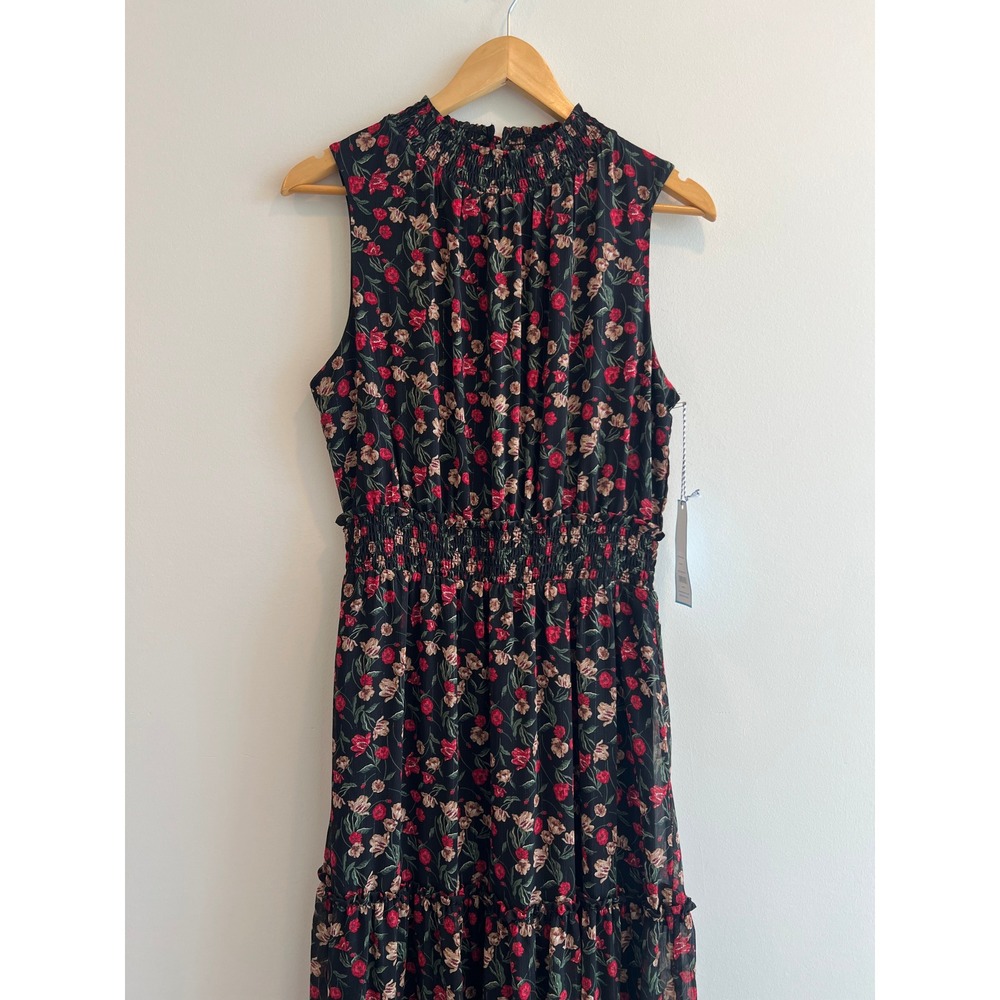 NWT Draper James RSVP Lurex Maxi Dress Womens‎ M Black Floral Metallic Tiered - Picture 6 of 10